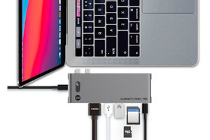 スライドスイッチで変形、MacBook＆iPad Pro両対応のUSB-Cドック