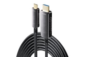 USB-C映像出力をHDMIにする長さ10mの光ファイバー変換ケーブル
