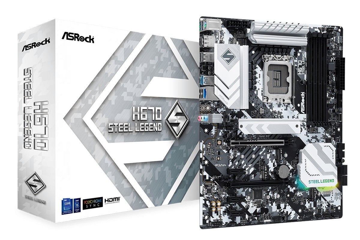 ASRock、第12世代Core・AMD Ryzen向けに「H670 Steel Legend」「B550M