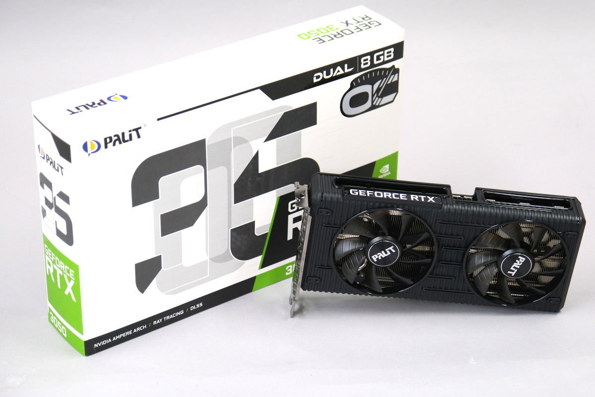 「Palit GeForce RTX 3050 Dual」レビュー - 静かで冷えるデュアル