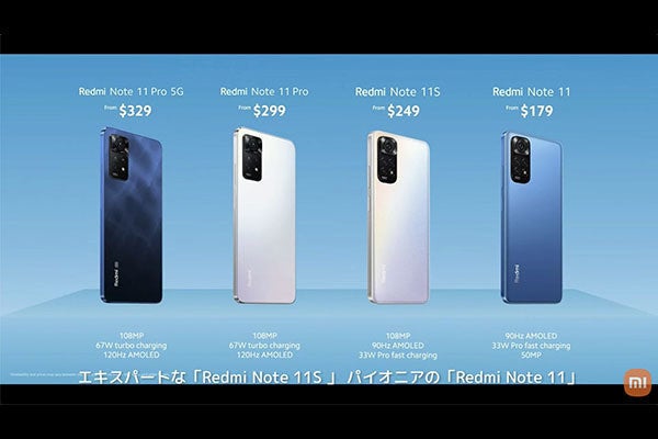 Xiaomi、「Redmi Note 11」シリーズをグローバル発表 | マイナビ