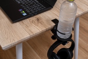 上海問屋、ドリンクホルダー付きヘッドフォンハンガーを2種