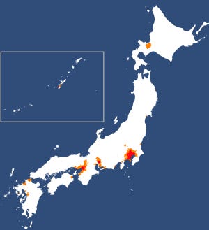 【衝撃】"ある順番"で半分だけ塗られた日本地図に驚きの声多数! - 「人口集中がここまで進んでいるとは」「住んでいる場所が塗られていてびっくり!」の声も