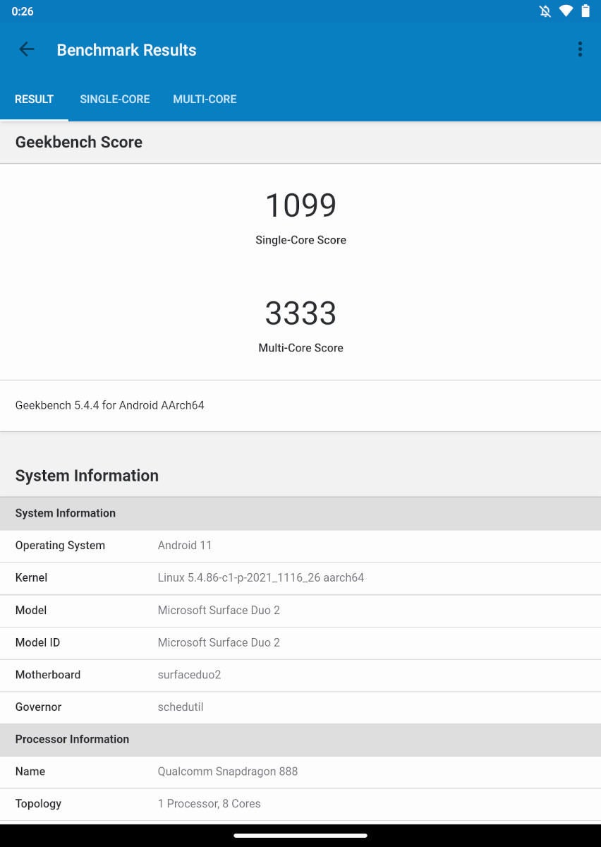 Geekbench 5のベンチマークスコア