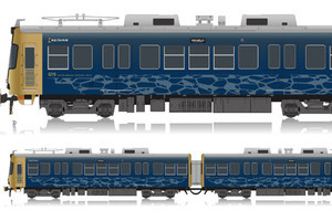 石山坂本線に比叡山・びわ湖「山と水と光の回廊」統一デザイン車両