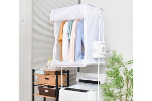 洗濯機上部の空きスペースを有効活用、後付けできる衣類乾燥機