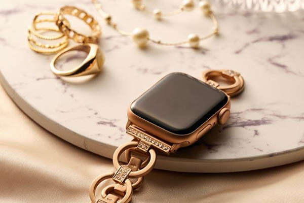 ブレスレットのようなステンレス素材のApple Watch用バンド