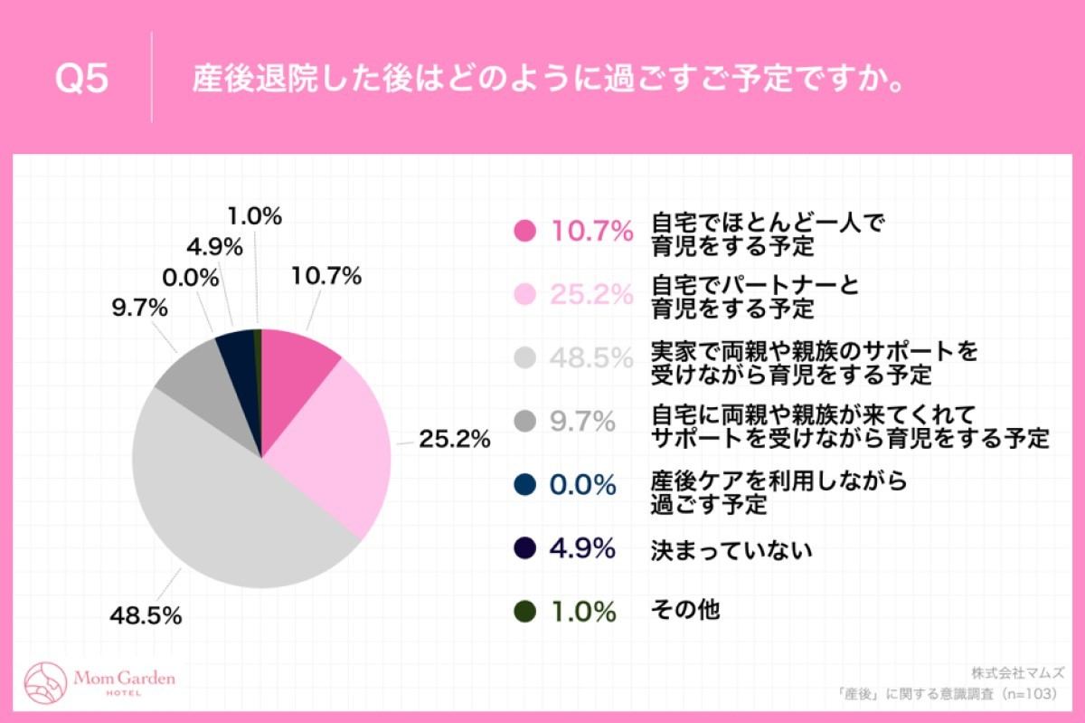 産後退院した後はどのように過ごすご予定ですか?