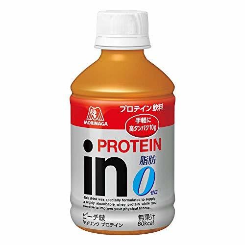 inドリンク プロテイン ピーチ味 (24本入×1箱) 1本280ml 高タンパク10g 脂肪ゼロ クエン酸配合 80kcal 常温保存可