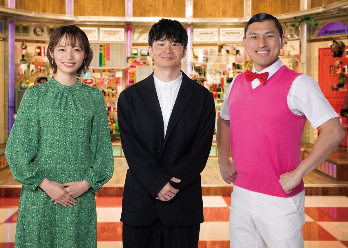 (左から)3代目アシスタントの阿部芳美アナ、オードリーの若林正恭・春日俊彰　(C)CTV