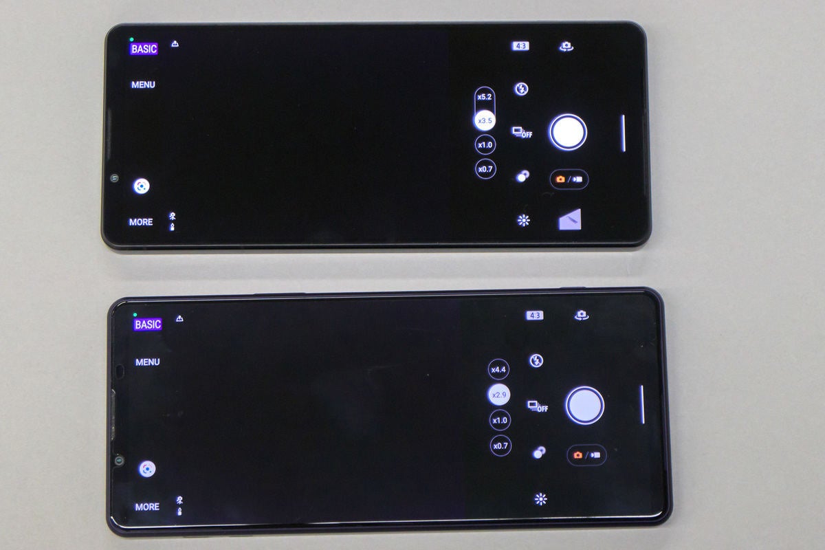 Xperia 1 IVとXperia 1 III（カメラアプリ・BASICモード）