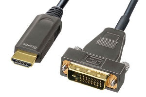 HDMI出力をDVIに変換する光ファイバーケーブル　長さは10m、22,000円