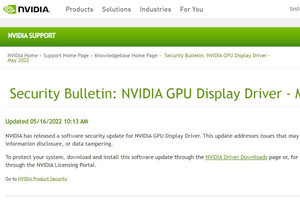 NVIDIA GPU用ディスプレイドライバに10件の脆弱性 - 5月4週目までに対応予定