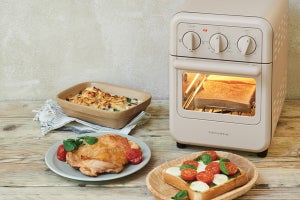 レコルト、230度の熱風でノンフライ調理できるオーブントースター 