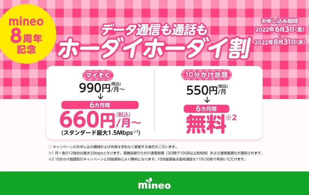 キャンペーンを使えば、マイそく スタンダードの料金が6カ月間はライト相当になる。ライトの提供開始を待たずに同等以上の条件で早めに使い始められる施策といえる