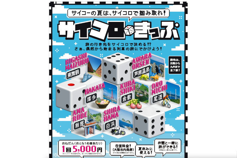 サイコロで行き先を決める「サイコロきっぷ」が話題 - JR西日本が期間限定で | マイナビニュース