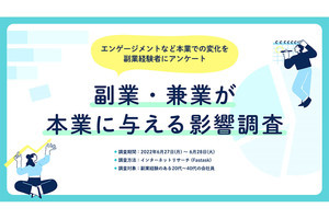 55.4%が副業後に本業企業への印象アップ、仕事の進め方に気付きや影響も