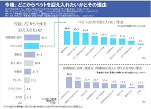 「ペットを迎え入れたい」と考えている人は3割弱 - “保護施設・団体から”を希望する人の割合は?