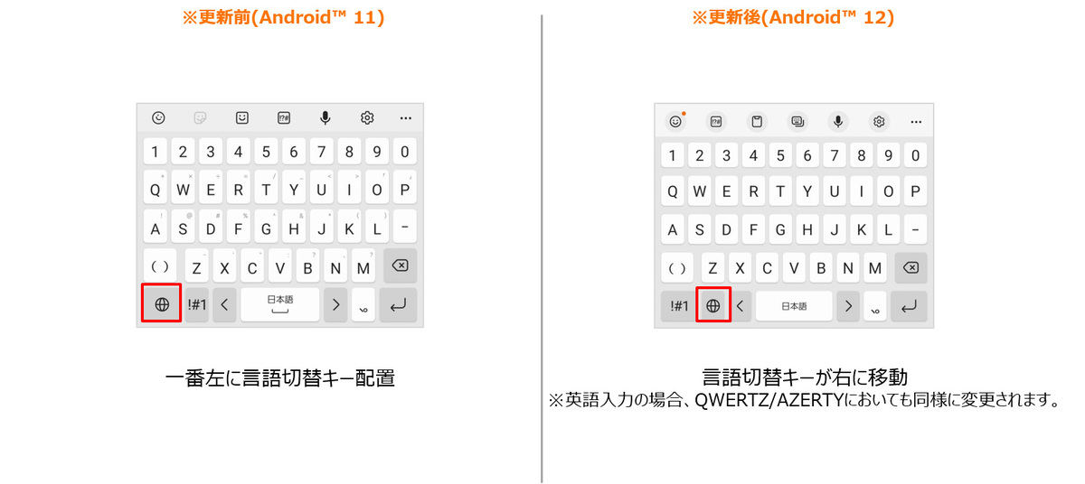 言語切替キーの位置の変更