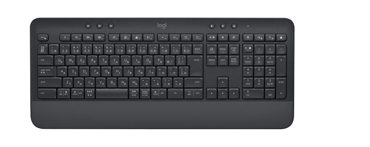 ロジクール、柔らかいパームレストが一体化したキーボード「k650」 