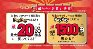 最大20％または1,500円還元! 「スーパーで! PayPayお買い得市」