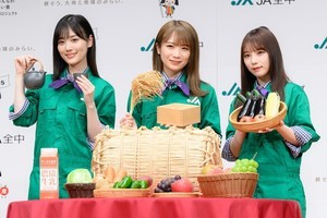 乃木坂46秋元真夏・山下美月・与田祐希、つなぎ姿でイベント登場「新鮮です」