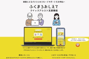 富士通PCの「ふくまろおしえて」サービス、遠隔支援しやすく改善