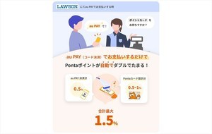 au PAY、Pontaカードなしでもローソンで最大1.5%還元