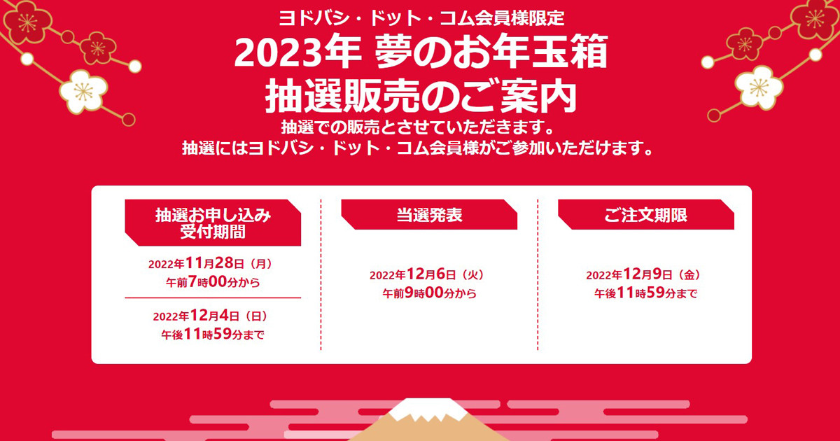 ヨドバシ「2023年 夢のお年玉箱」特設サイト、11月28日7時受付スタート！ | マイナビニュース