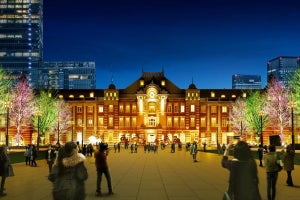 2022年は東京駅・丸の内の記念イヤー! 「東京ミチテラス2022」開催-樹木をライトで染め上げる