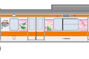 JR東日本「東京アドベンチャーライン」E233系に春夏秋冬ラッピング