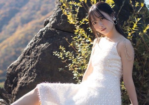 STU48の顔・石田千穂、肩出しワンピースで美しいグラビア! 瀬戸内からの連載企画開始