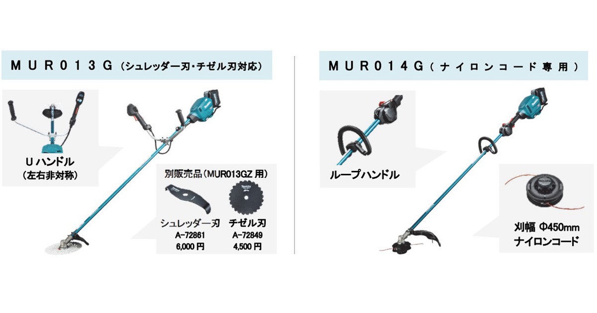 マキタ、35mLエンジン並みのハイパワーでも低騒音の充電式草刈機