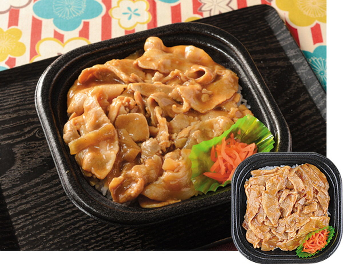 「大盛り豚丼(にんにく醤油だれ)」(549円)