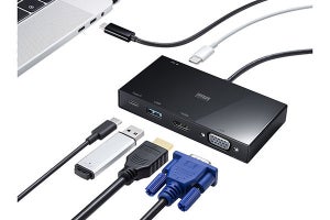 HDMI出力とD-sub出力を増設、USB Type-C接続のマルチ変換アダプター