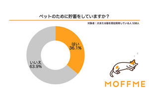 犬・猫の飼い主の36%、「ペットのために貯蓄をしている」 -月いくら貯めている?