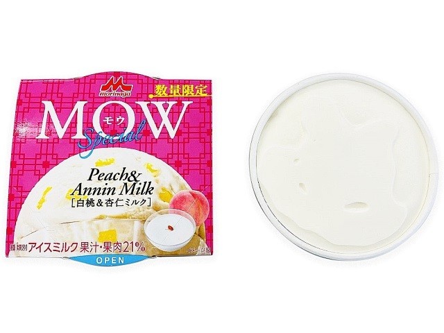 「森永 モウスペシャル 白桃＆杏仁ミルク」(194円)