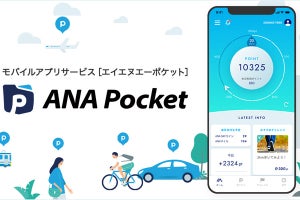 「ANA Pocket」アプリ、徒歩や自転車の移動でボーナスポイントが貯まる施策