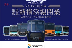 相鉄・東急直通線開業へ、首都圏7社局合同企画で記念乗車券を発売