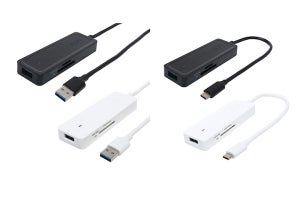 4台のUSB機器とSD・microSDカードが使えるUSBハブ - USB-A／Cの2タイプ