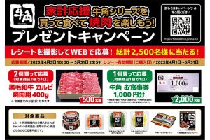 "黒毛和牛カルビ400g"が500人に当たる!「牛角シリーズ商品」の購入者対象のプレゼントキャンペーン実施中