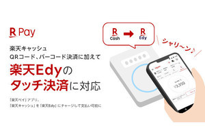 Android版「楽天ペイ」アプリ、楽天キャッシュから楽天Edyへのチャージに対応