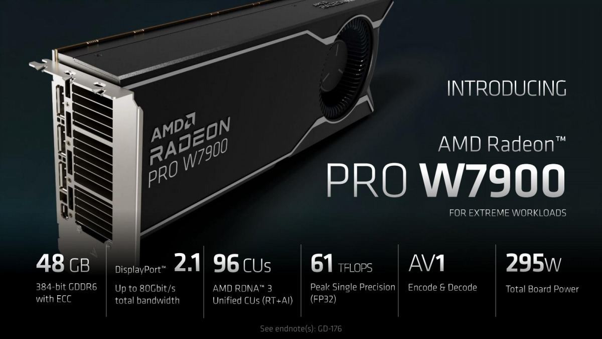 AMD、Radeon Pro W7900＆W7800を発表 - RDNA 3ベース、ワークステーション向け