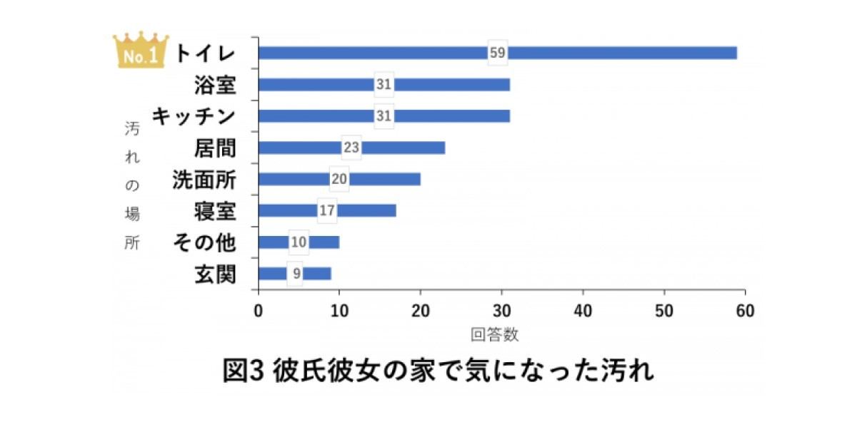 彼氏彼女の家に行って「汚れが気になった」場所