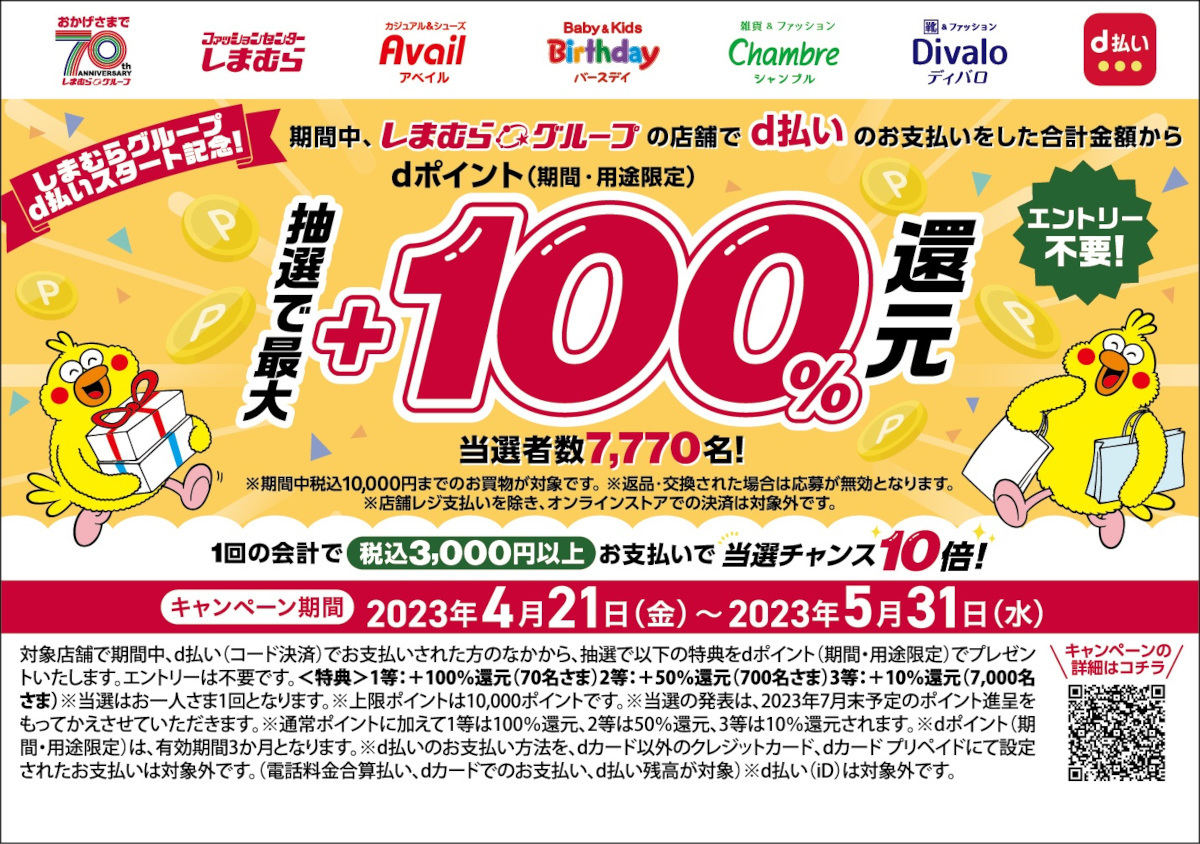 しまむらグループ d払いキャンペーン