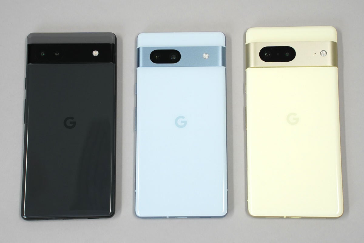 写真左からPixel 6a、Pixel 7a、Pixel 7