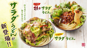 丸亀製麺初「サラダうどん」が新登場！「ピリ辛担々」「ごまだれ」の2種を販売