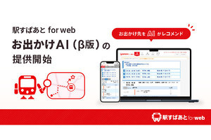 駅すぱあと、ChatGPTで目的地を提案する「お出かけAI」機能