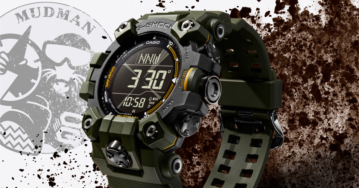 G-SHOCK、二層液晶で方位が見やすい防塵・防泥構造の「MUDMAN」新ウオッチ | マイナビニュース