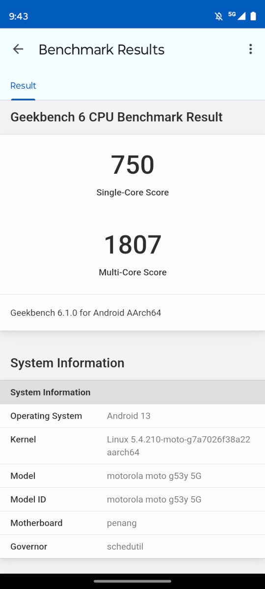 Geekbench 6のベンチマークスコア